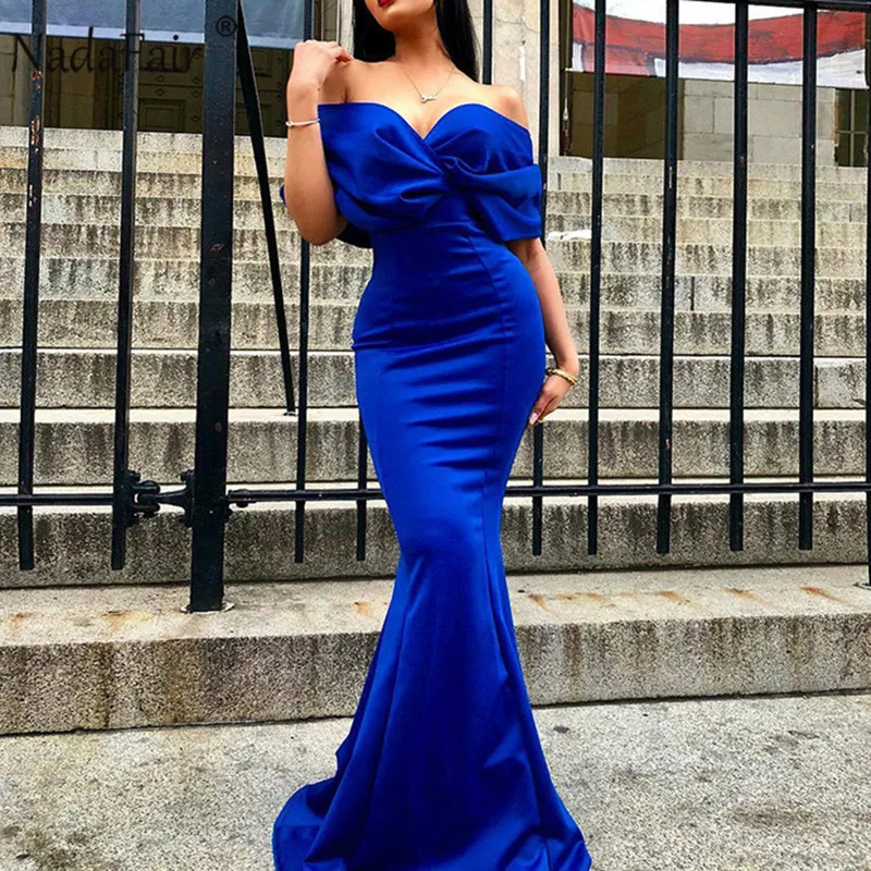 Женское платье макси с открытыми плечами рукавом летучая мышь|Женские платья| |