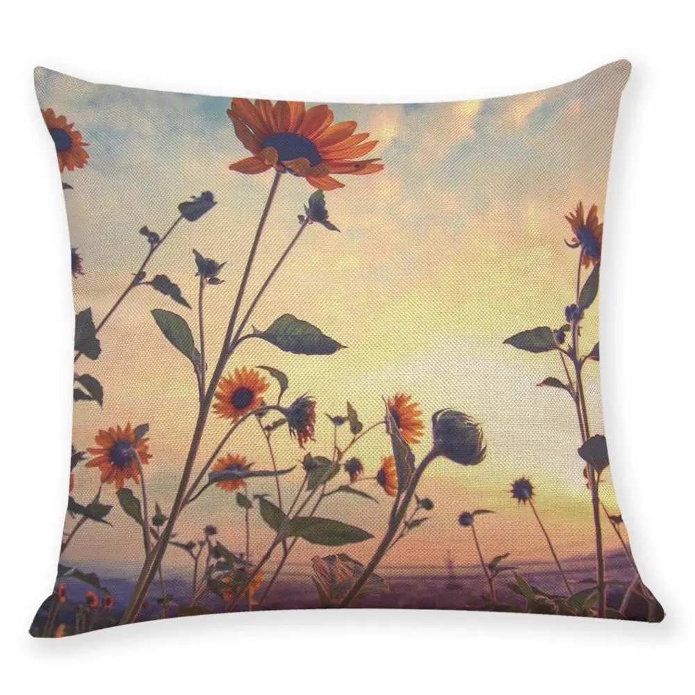 45 см квадратная декоративная наволочка из льна/хлопка для гостиной подушки с