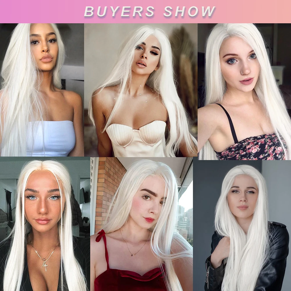 Длинные прямые белые парики I's a wig для женщин синтетические 60 613 светлые серые