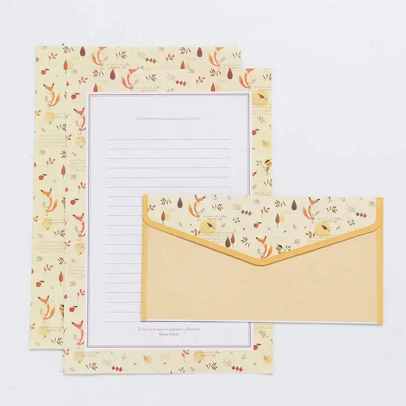 

EZONE A5 6PCS Letter Paper+3Pcs Envelopes Creative Floral Pattern A5 Letter Pad Cute Envelope Paper Letter Set For Office School