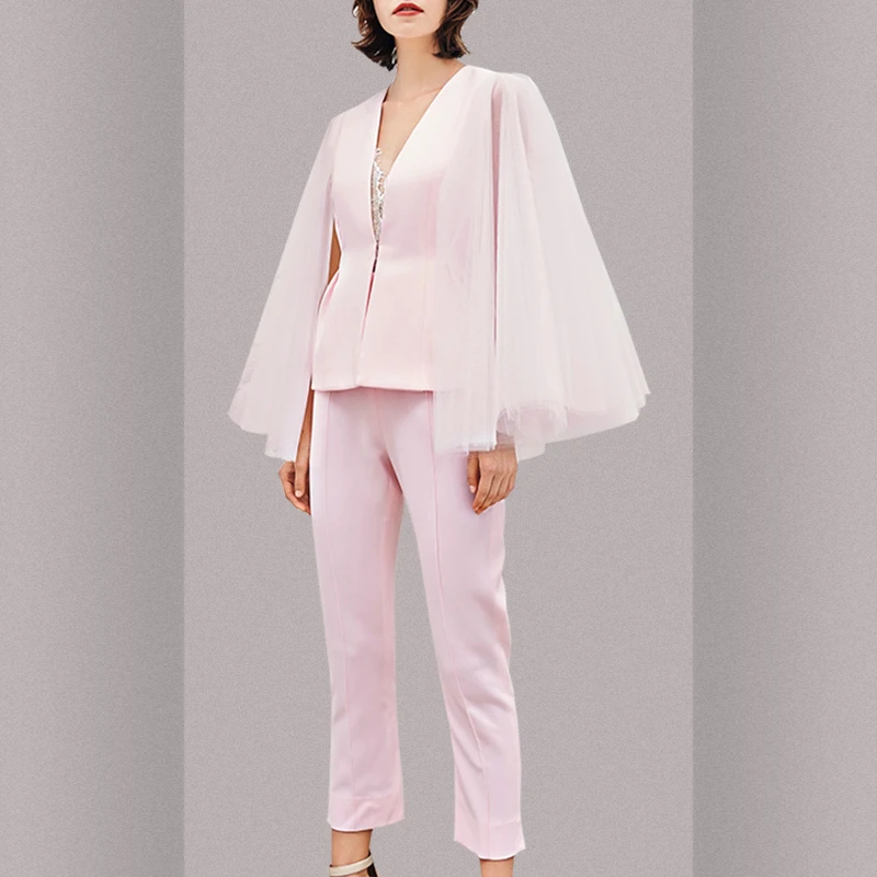 Женский комплект из двух предметов Max Spri модный сетчатый топ с v-образным вырезом