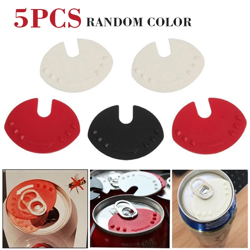 

5Pcs Beverage Cans Cap Reusable Beverage Cans Cap Lid Barricade Soda Protector Dust-Proof Cover Protector Snap Convenint