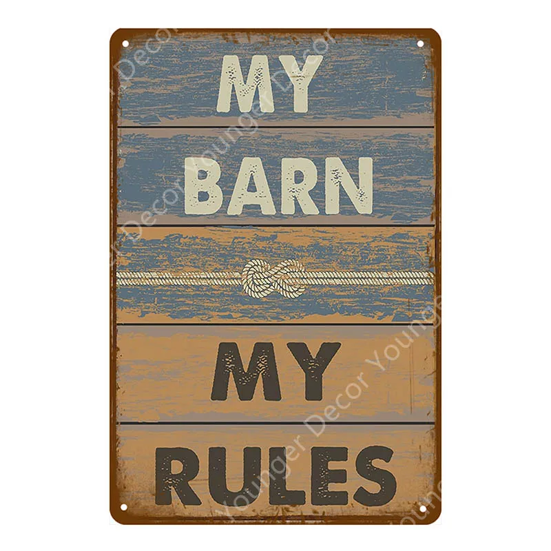 Металлические жестяные знаки My Barn Rules Постер романтической поэзии для бара дома