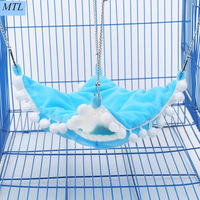 Cat Hamster hammock Warm Flannel Chinchilla Hammock Guinea Rabbit Kitten Hanging Bed Cage Accessories Pet Swing  Дом и