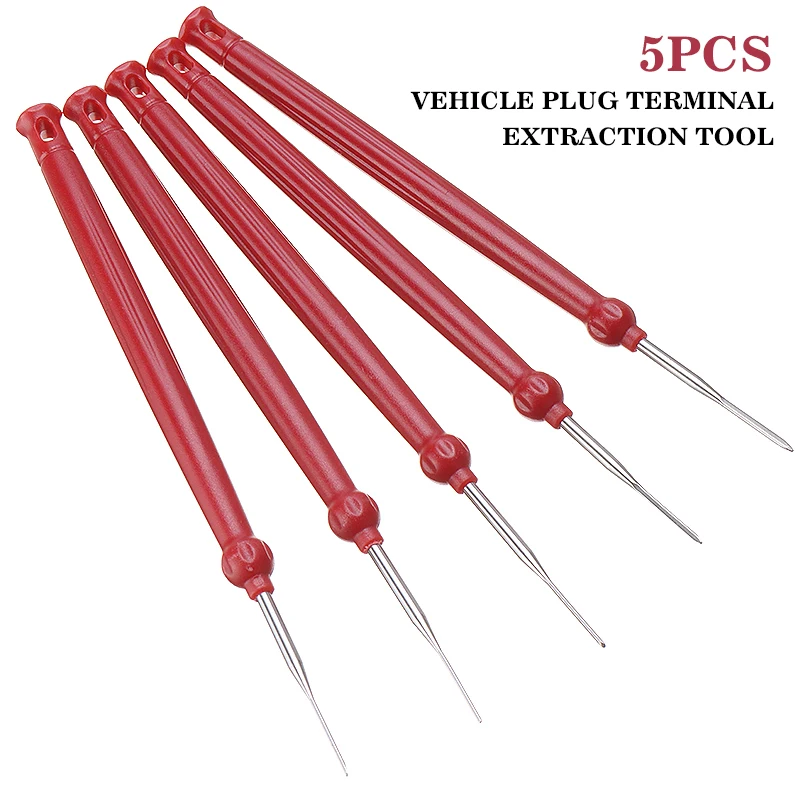 

5Pcs Car Cable Terminal Socket Plug Pin Tool Set Terminal Removal Tool Kit Electrical Wiring Crimp Connector Extractor
