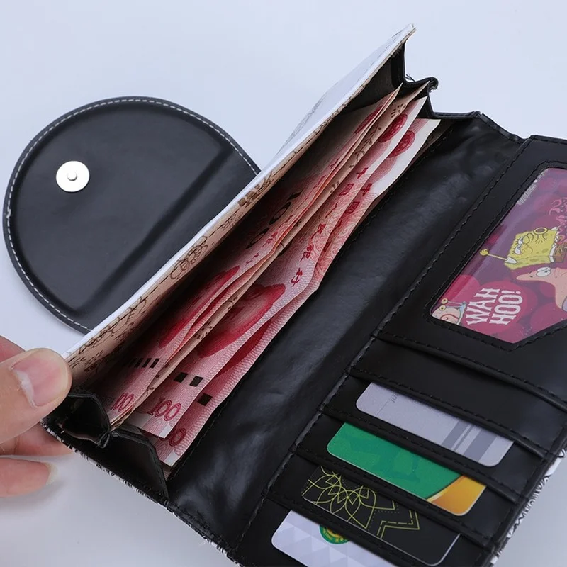 Кошелек с рисунком черепа и костей для мальчиков девочек Длинный кошелек пряжкой