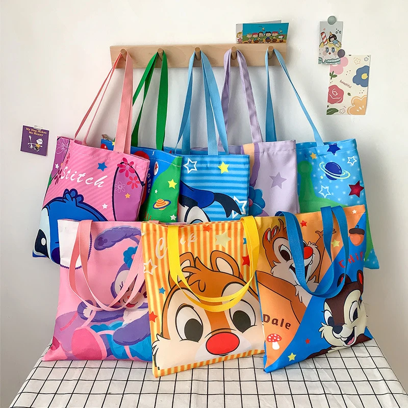 

Cartoon Handbag Tote for Leisure Shopping Canvas Bag Women Purse Vertical Square