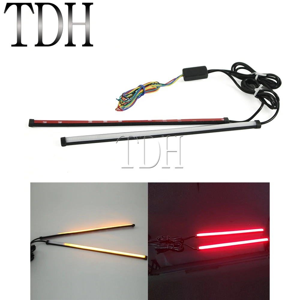 

Motorcycle LED Light Strip Headlight Retrofit Sequential Light Strip Flowing Switchback Brake Lights for Motocross Turn Signals