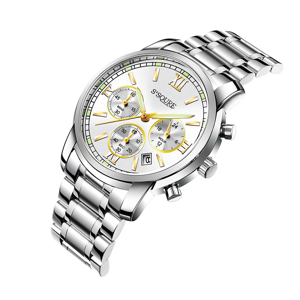 

2020New Fashion Luxury Men's Watch Stainless Steel Strap Waterproof Multifunctional Men's Quartz Watch Relogio Masculino