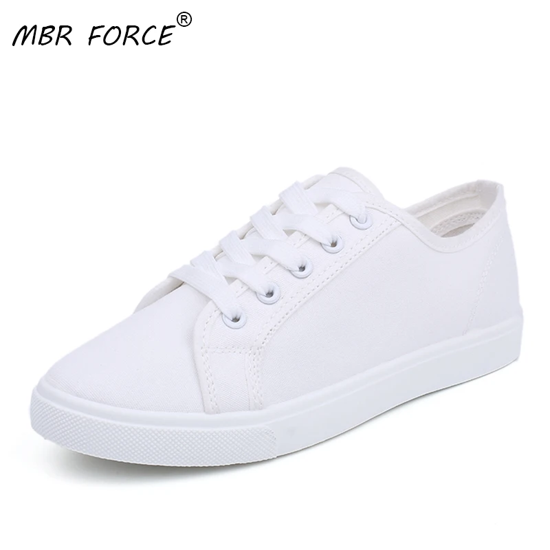 

MBR FORCE Fashion Women's Vulcanize Shoes Spring New Casual Classic Solid Color canvas Leather Shoes Women White Shoes Sneakers
