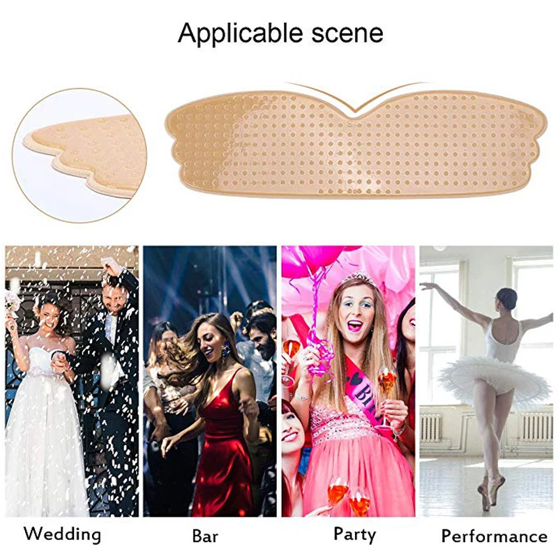 Невидимый бюстгальтер без бретелек для свадебной вечеринки липкий силиконовый