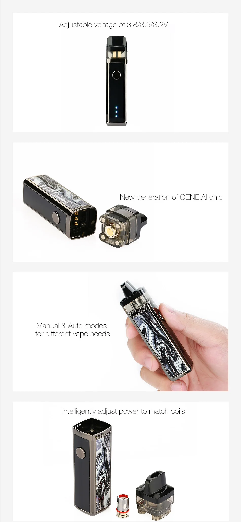 VOOPOO VINCI R Mod Pod Vape Комплект w/1500 mAh батарея и 5,5 ml Pod бокс мод для электронных сигарет комплект vs Drag 2/Shogun