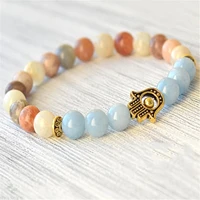 8mm sunstone gemstone beads handmade mala bracelet spirituality retro classic chakra lucky prayer spiritua