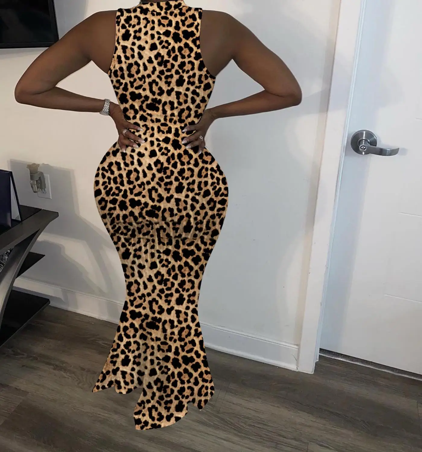 Женское повседневное облегающее платье майка без рукавов с принтом бабочки