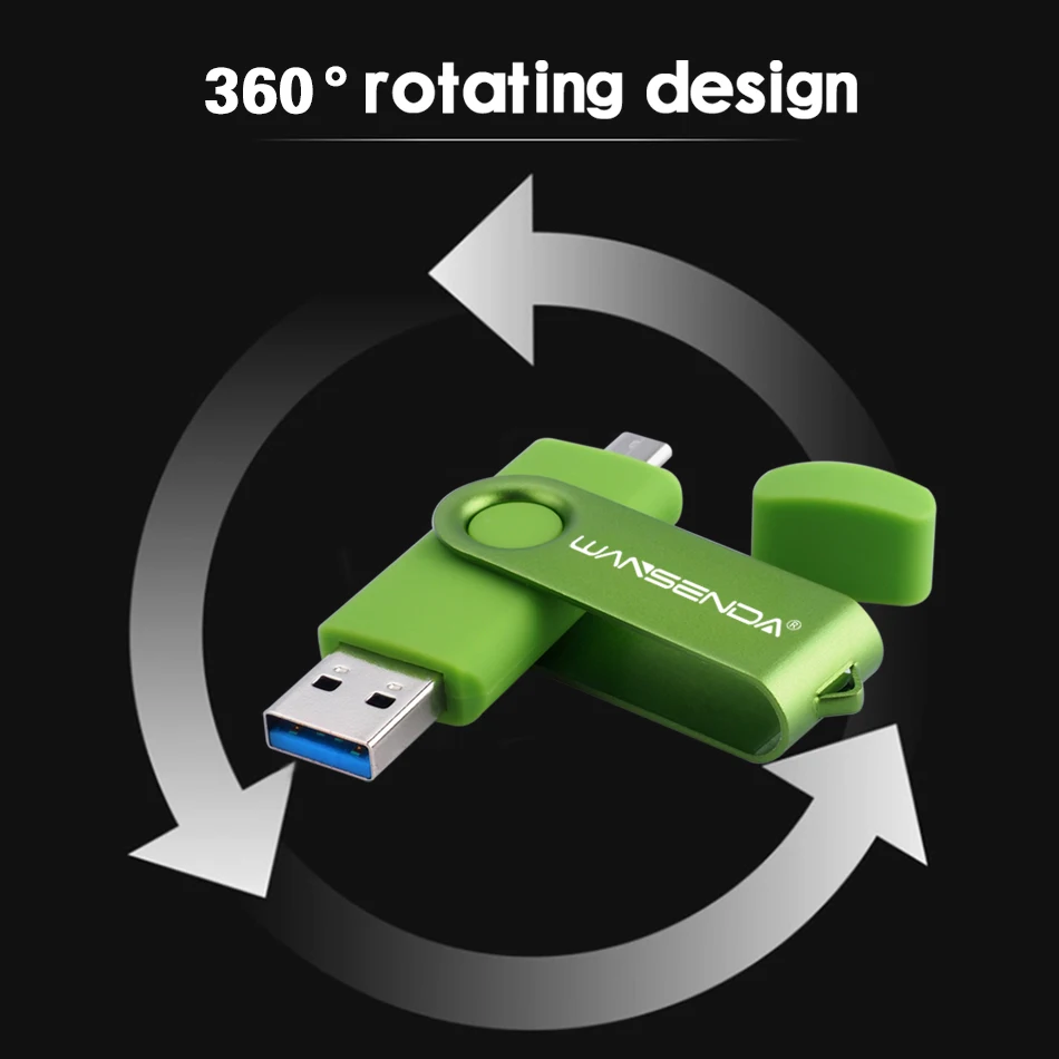WANSENDA OTG USB флеш-накопитель 2 в 1 USB3.0 & Android Micro 16 ГБ 32 64 Гб 128 256 Флешка для Android/PC |
