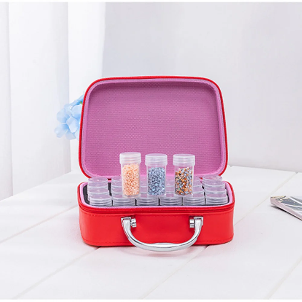 

24 bottles of diamond storage box large capacity diamond painting diamond storage box cross stitch tool kit bead container tools