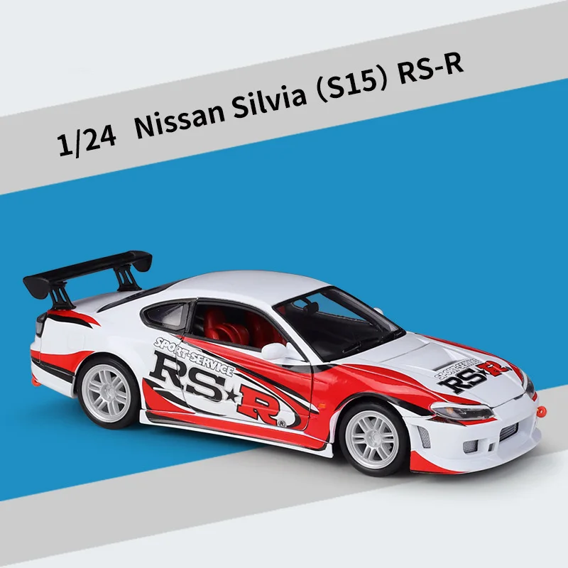 WELLY 1:24 نيسان سيلفيا S15 RS-R سوبركار سبيكة سيارة نموذج diecous و لعبة السيارات جمع سيارة لعبة بوي هدايا عيد