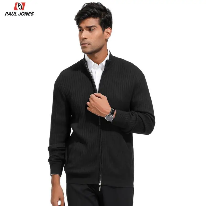 PAUL JONES PJ Мужской Повседневный осенне-зимний свитер куртка пальто со стоячим