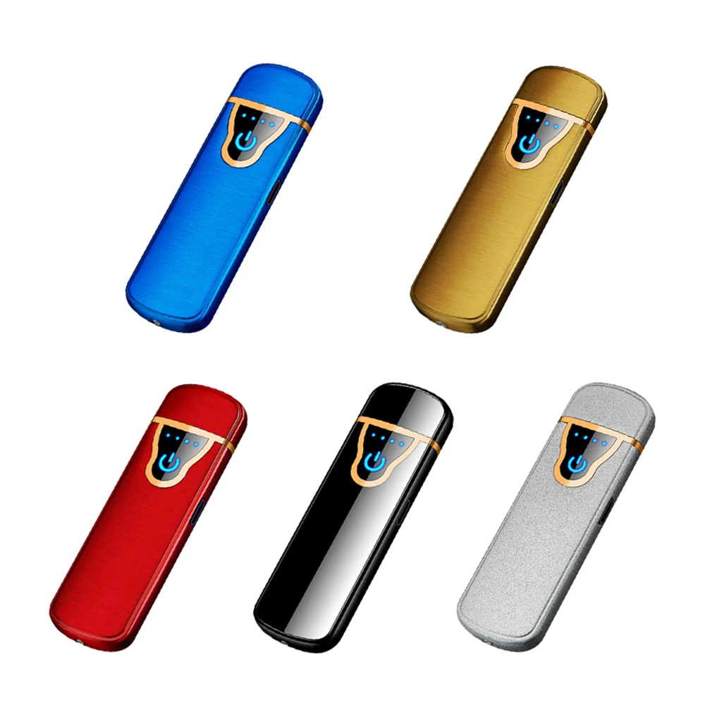 Electronic Cigarette Lighter Windproof Touch Ignition Double Sided Fingerprint Sensor Gift | Дом и сад