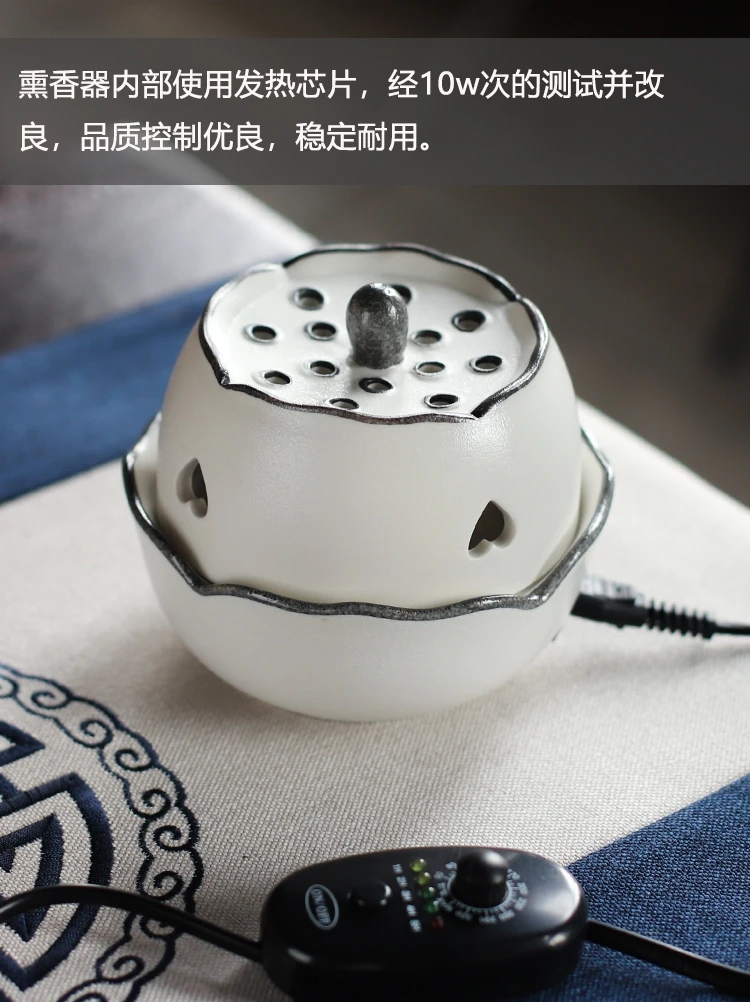 

Modern Eletric Tray Small Arabic Style Incense Burner Bowl Plug In Lotus Smoke Fountain Bruciatore Incenso Ceramic Holder BK50XX