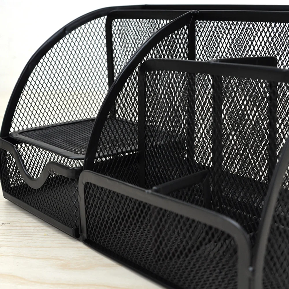 

Desk Organizer Multi-functional Mesh Pen Office Box Supplies Container School Metal Stationery Holder