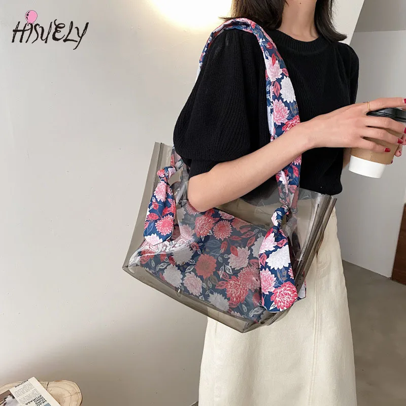 

Summer large-capacity beach bag fashion girl handbag transparent PVC one-shoulder messenger bag large-capacity shopping bag