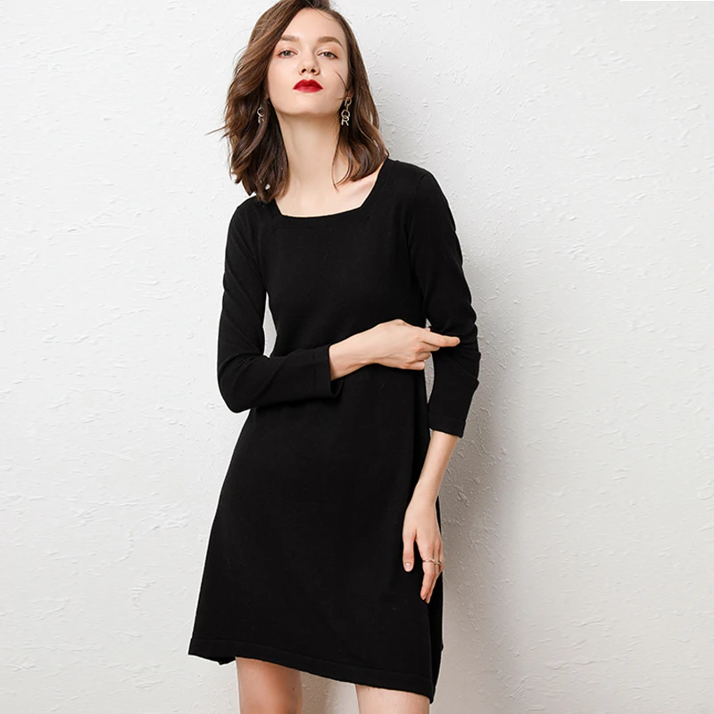 Осенне-зимняя трикотажная длинная юбка-свитер ALKMENE свободная для вечеринок 2019 |