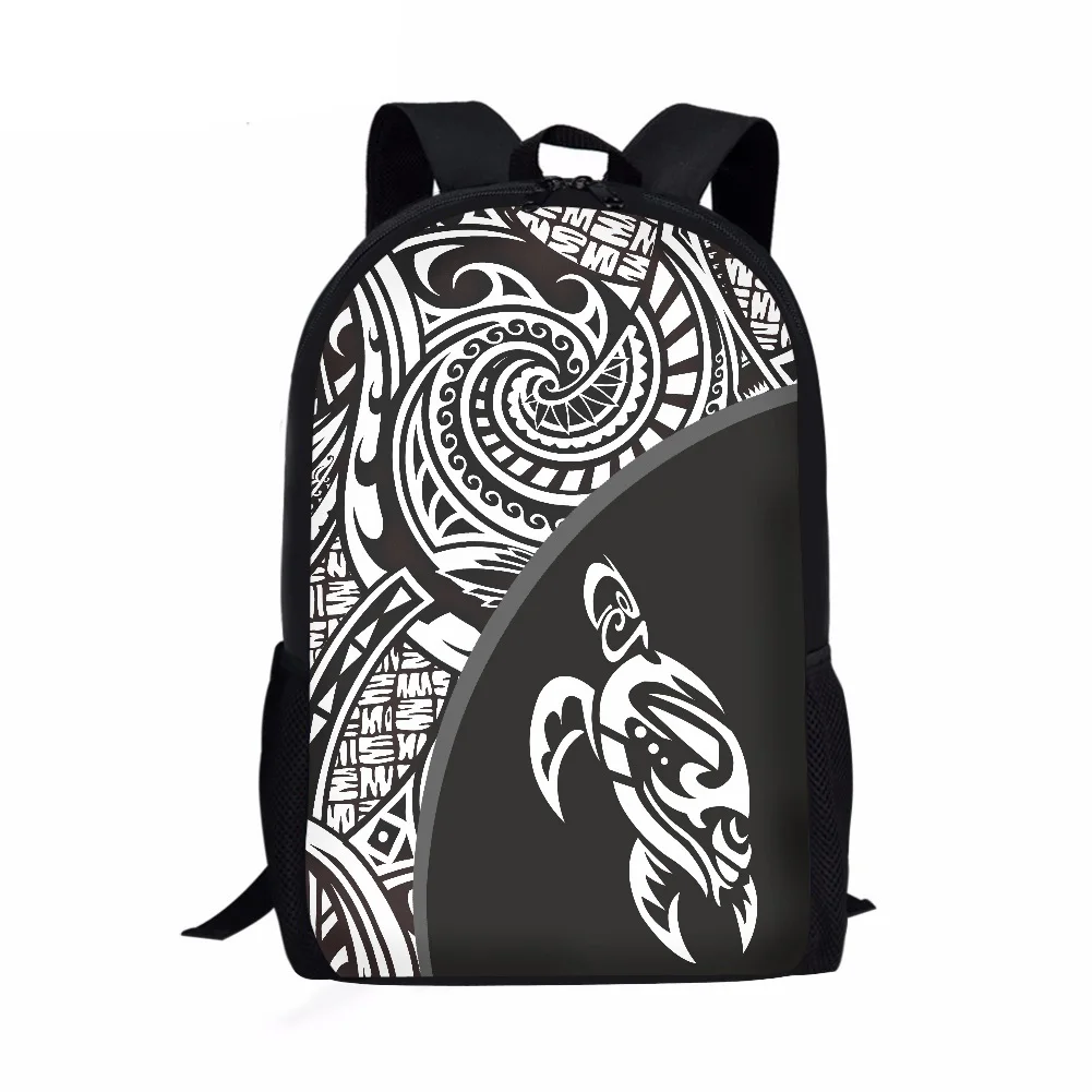 Гавайская полинезийская племенная черепаха, женский рюкзак, Повседневная холщовая школьная сумка для девочек, вместительная сумка для ноу...