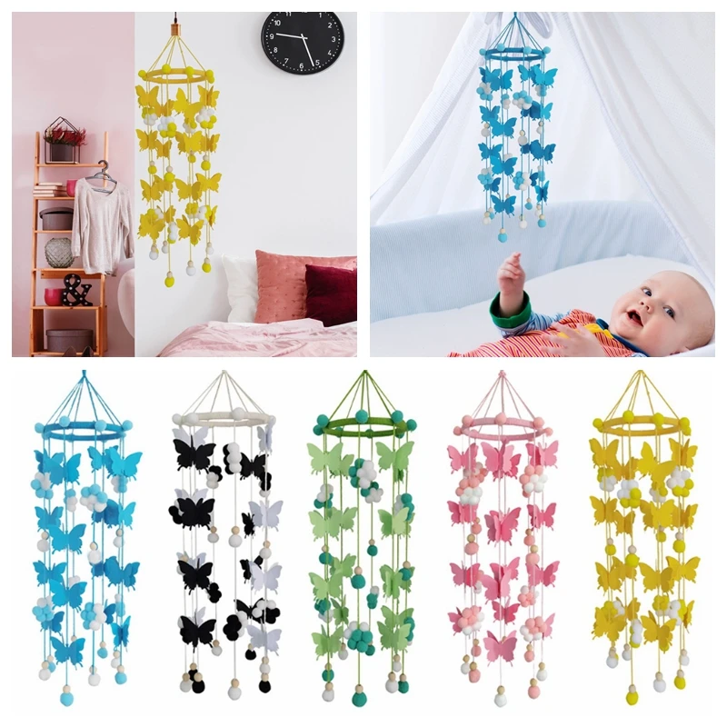 

Детская кроватка, колокольчик, Бабочка, волосы, погремушка, подвеска, декор комнаты G2AE