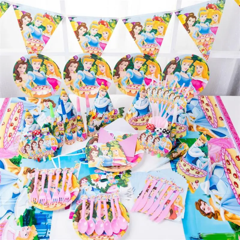 6 шт. пригласительные открытки принцессы на день рождения|Производители шума| |