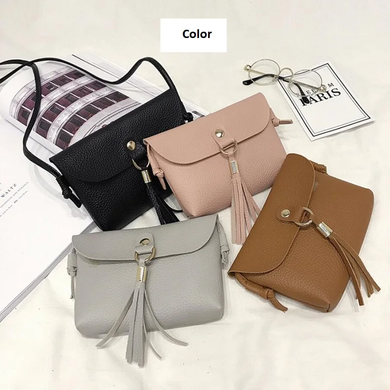 

New Casual Ladies Bag Magnetic Clasp Ladies One Shoulder Bag Mobile Phone Bag wallet Tassel Bag