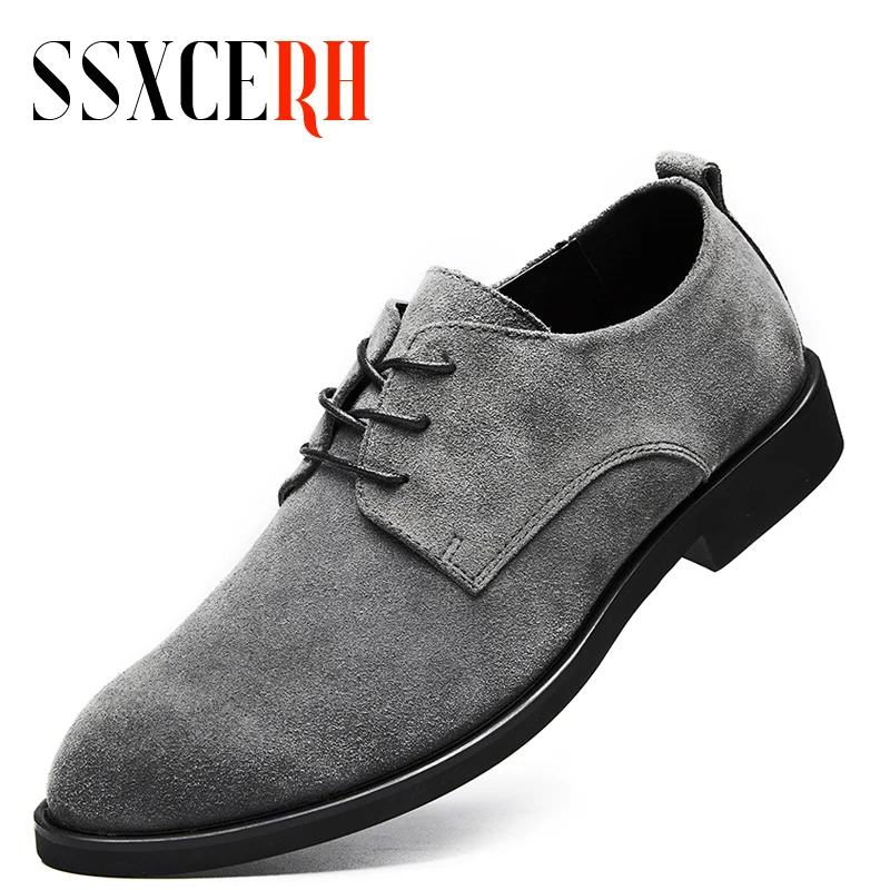 

2021 Brand Big Size 38-48 Men Shoes England Trend Casual Shoes Male Suede Oxford Wedding Leather Dress Shoes Quality Men Flats