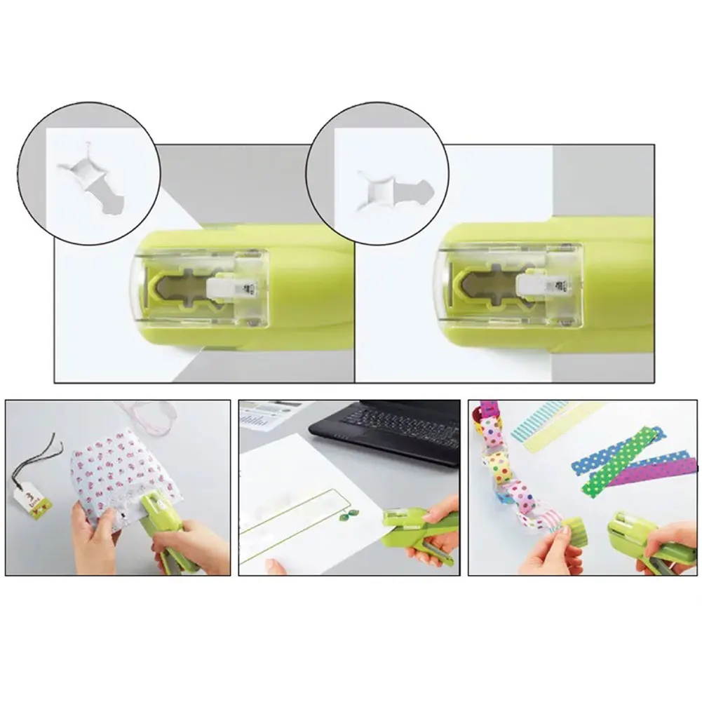 Creative Hot Mini Stapler Safe Staple Free Stapler Office Paper binding Stapleless Stapler Without Staple Office Student