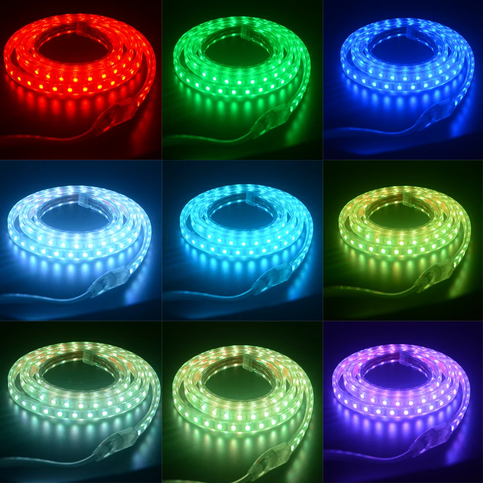 Гибкая светодиодная лента с дистанционным управлением SMD 5050 RGB 220 в 60