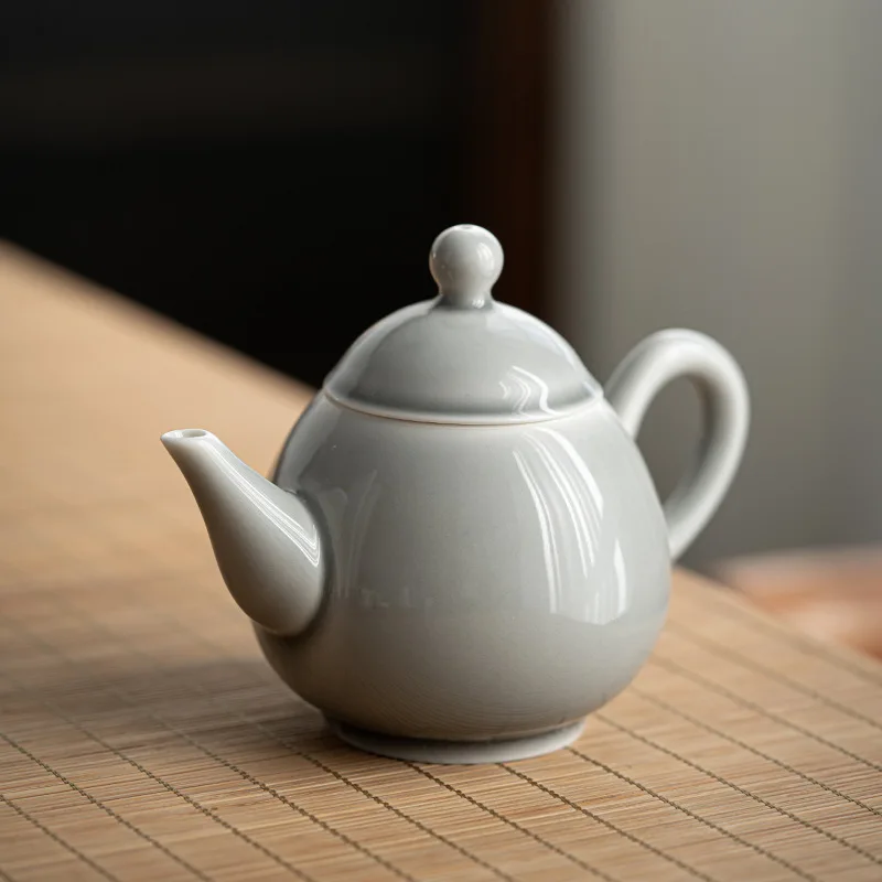 Серый глазурь в форме капли воды керамический чайник японском стиле кунг-фу