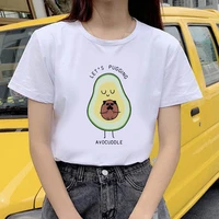 lovely cute avocado women summer t shirt funny print short sleeve t shirt kawaii cartoon graphic tshirts girls tops tees female