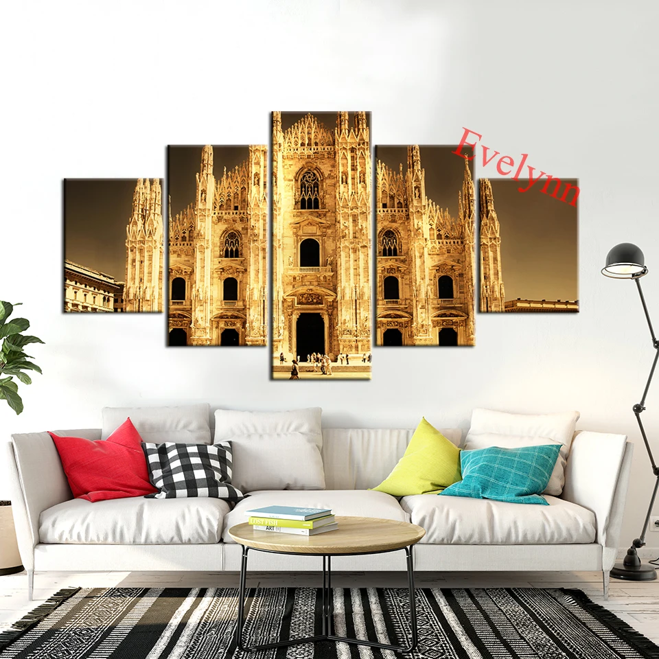 Современный холст Миланский собор в Милане Италия 5 шт. плакат настенное