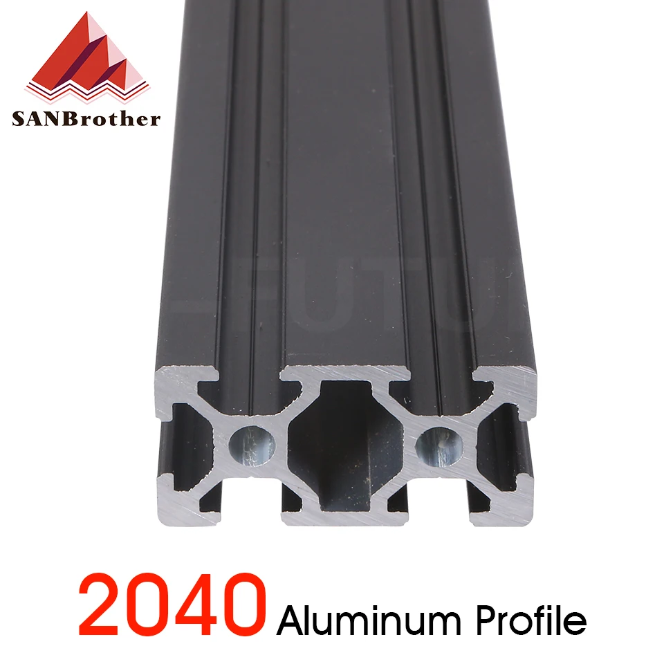 

1PC BLACK 2040 European Standard Anodized Aluminum Profile Extrusion 100-800mm Length Linear Rail for CNC 3D Printer