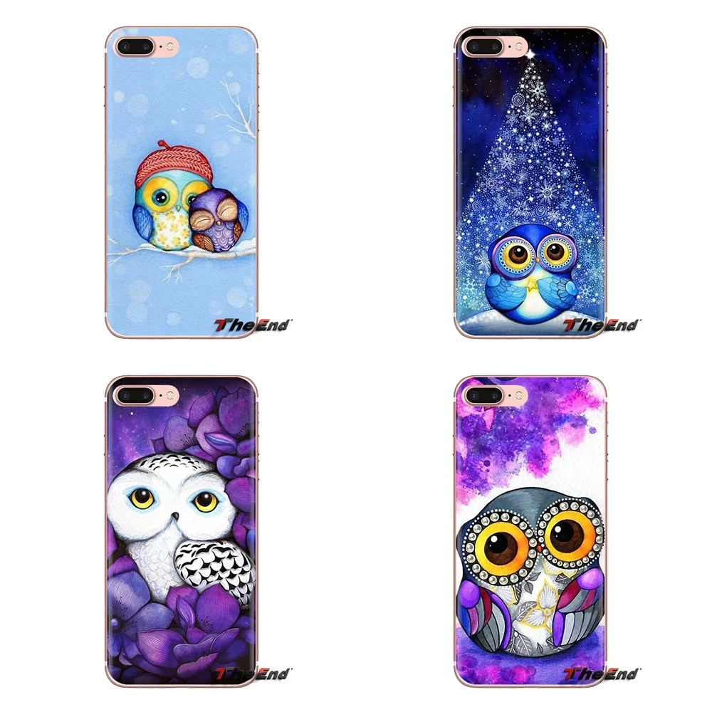 Фиолетовый цветок в мультяшном стиле Сова мягкий прозрачный просвечивающийся