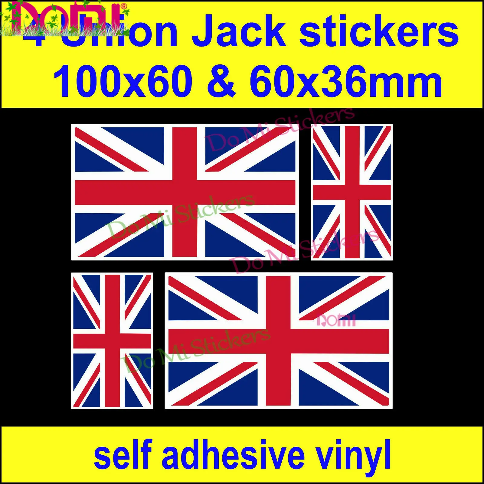 

4 X Union Jack Flag Stickers England UK GB Great Britain Car Van Truck Bike Decals Die Cutting Waterproof PVC