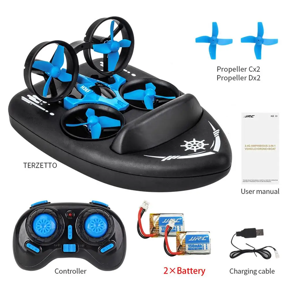 H36F 2 Battery JJRC H36F Радиоуправляемый Дрон Квадрокоптер H36 мини 2,4 ГГц 4CH 6 осевой гироскоп с безголовым режимом переключатель скорости с светодиодный подсветкой дроны игрушка RC лодка - Цвет: H36F 2 Battery