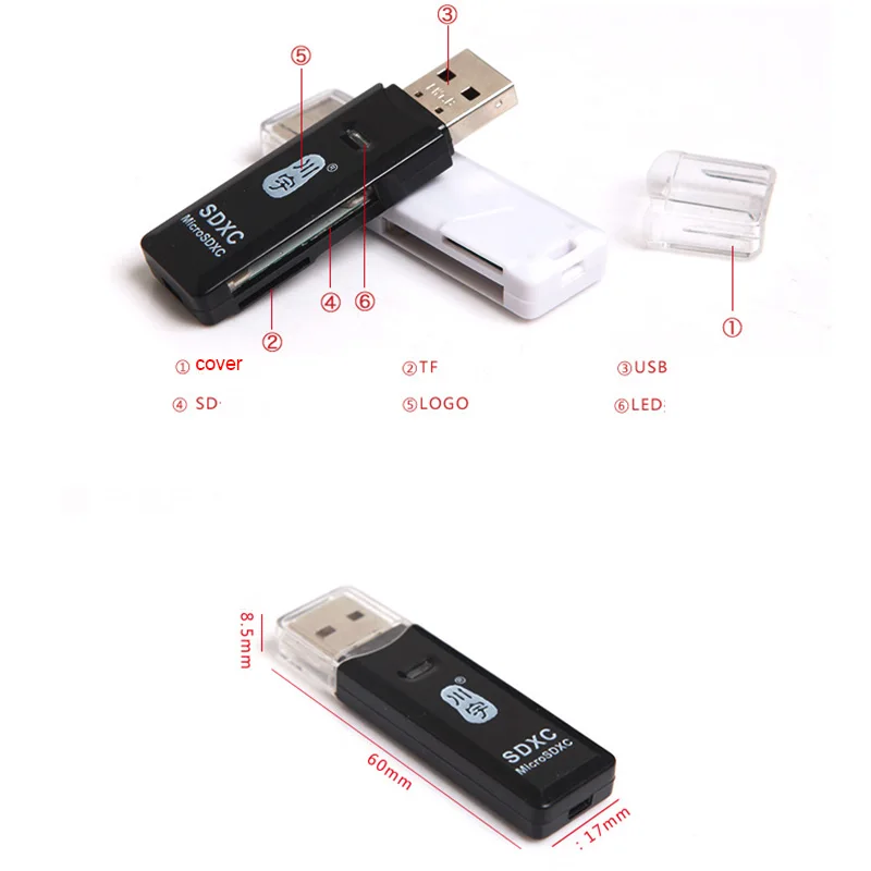 Высокое качество мини USB 2 0 кард ридер для Micro SD карты TF карта адаптер Plug and Play