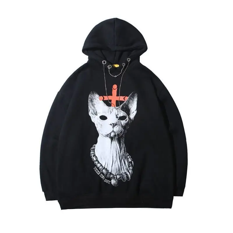 

Gothic Punk Oversized Black Anime Hoodies Women Korean Fashion Plus Size Y2k Long Sleeve Thick Hoodie Tops Streetwear Clothes