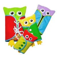 self care life skill learning toys plush owl animals children 0 4 baby motor skills fine toddler zipper tie button kit snapping