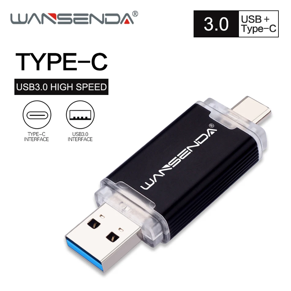 WANSENDA 2 в 1 OTG USB флеш накопитель USB3.0 & Micro 512 ГБ 256 128 Гб 64 32 Флешка флешка для Android/PC|USB