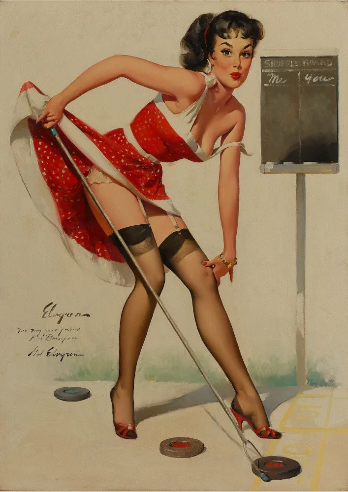 01 Red PIN UP GIRLS of the World War II ретро постер из крафт бумаги в винтажном стиле для кафе