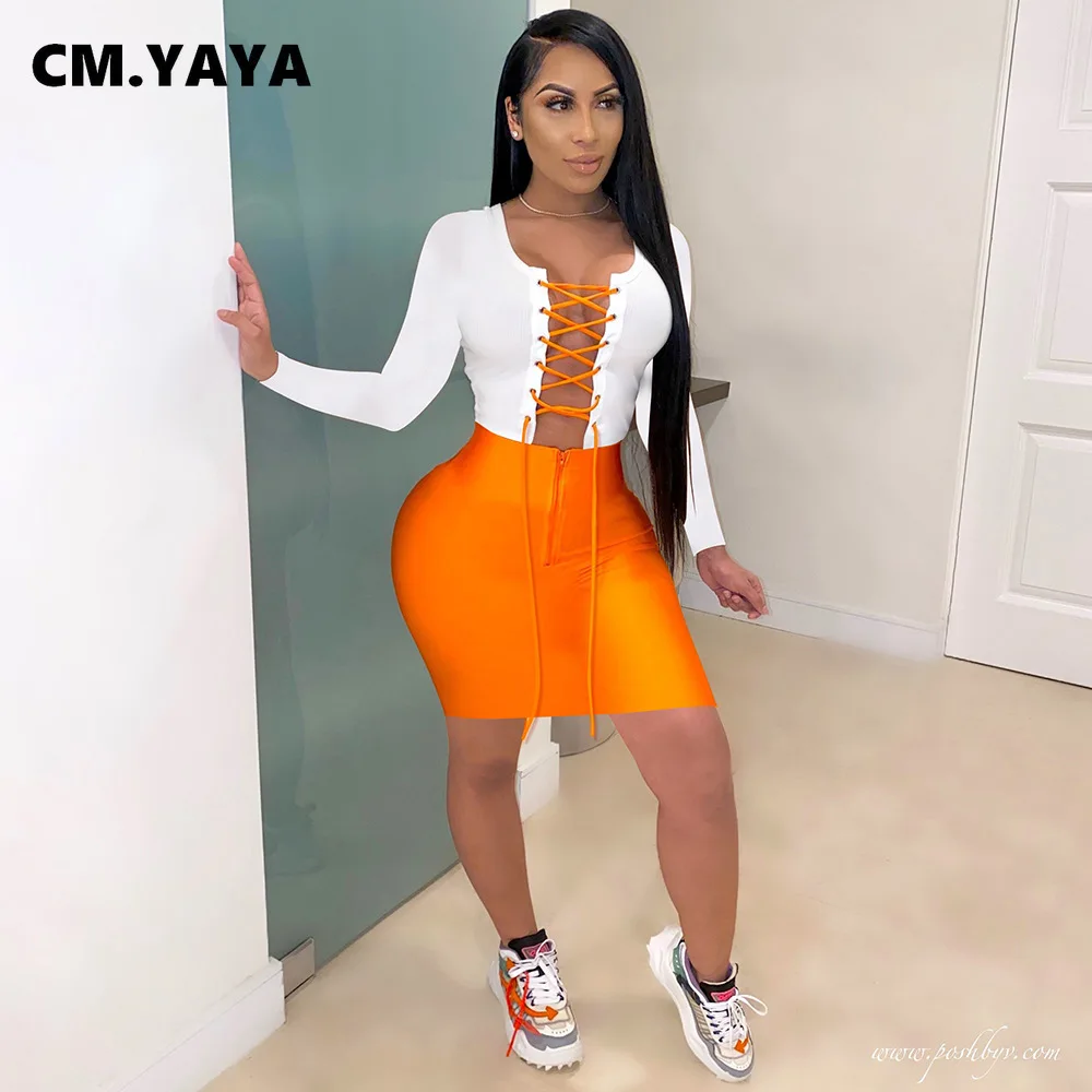 Женское ажурное облегающее платье миди CM.YAYA Осеннее лоскутное на шнуровке