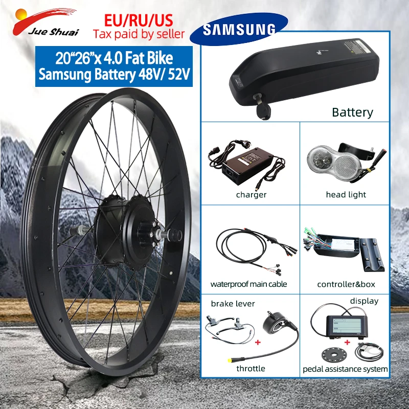Günstig 48V 1000W Fett Bike Elektrische Hinten Hub Motor EBike Conversion Kit E Bike Fett Reifen 20