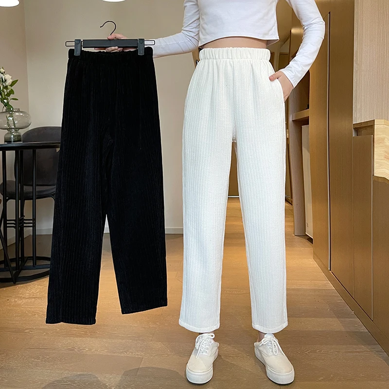 Женские плотные вельветовые брюки JMPRS с высокой талией зимние теплые Винтажные