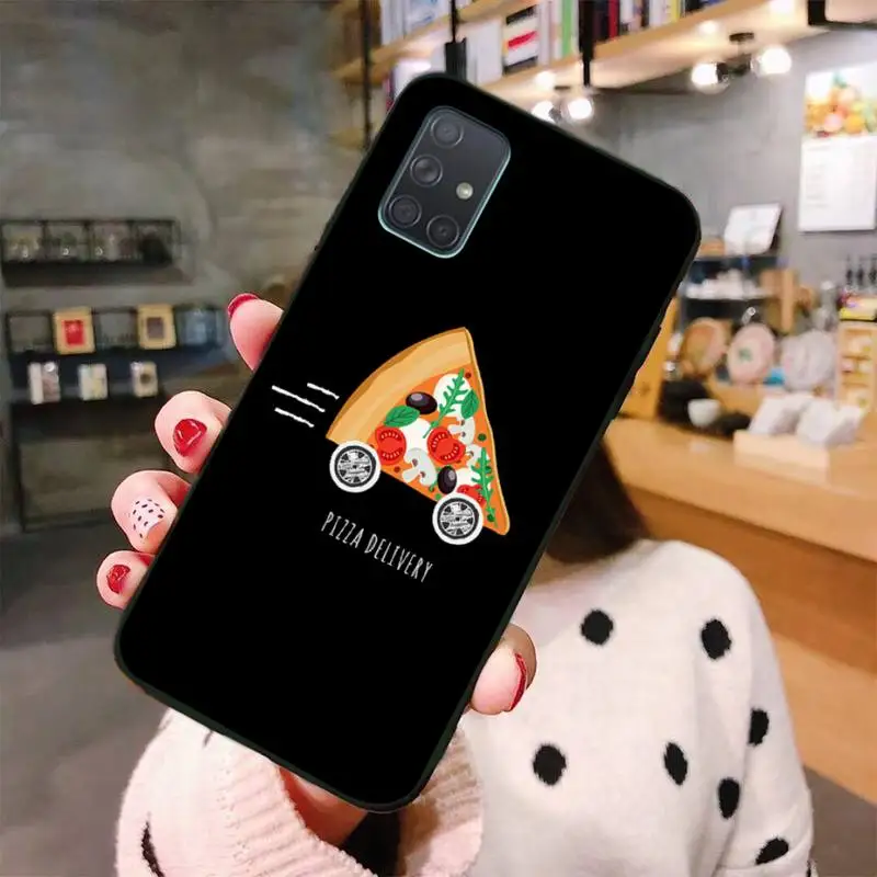 CUTEWANAN вкусная еда пиццы черный мягкий термополиуретановый Чехол для мобильного